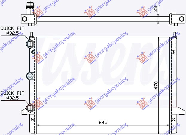 HLADNJAK MOTORA 2.3 i/16V (63.5x47) 00-