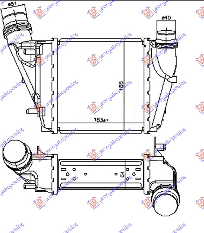 HLADNJAK INTERKULERA 1.5 DCi DSL (188x183x64)