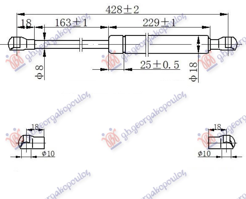 AMORTIZER GEPEK STAKLA (428L-135N)