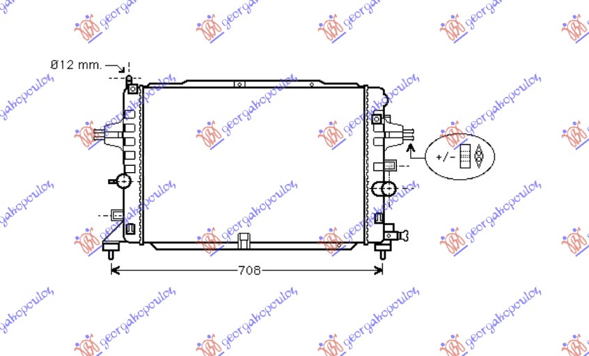 HLADNJAK MOTORA 1.6i 16V TURBO +/ - A/C (60x37)