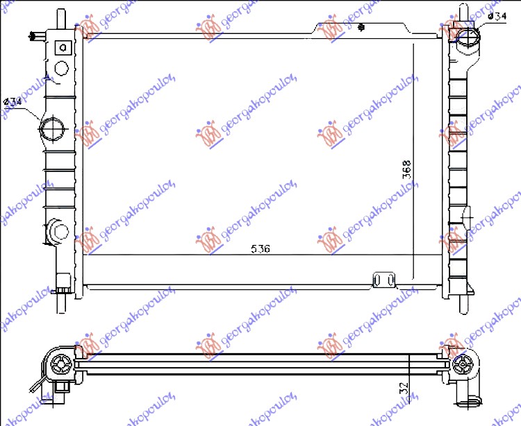 HLADNJAK MOTORA 1.7 DIZEL (53.5x37.5)