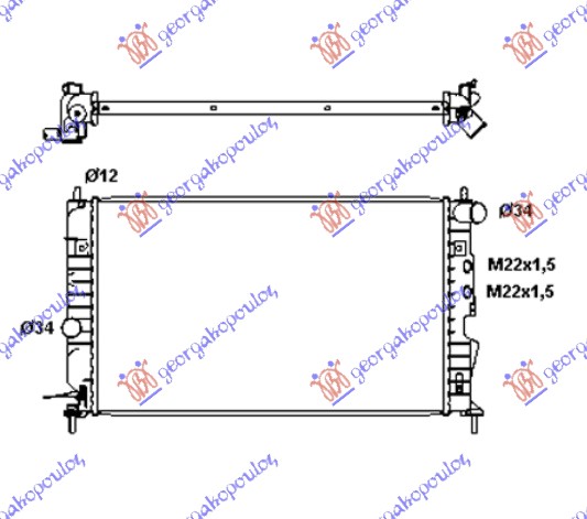 HLADNJAK MOTORA 1.6/1.8 16V (+/-AC) (61x37)