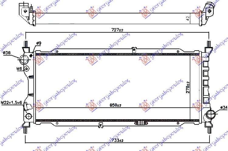 HLADNJAK MOTORA 1.7 DIESELEKTRICNI (65x27)