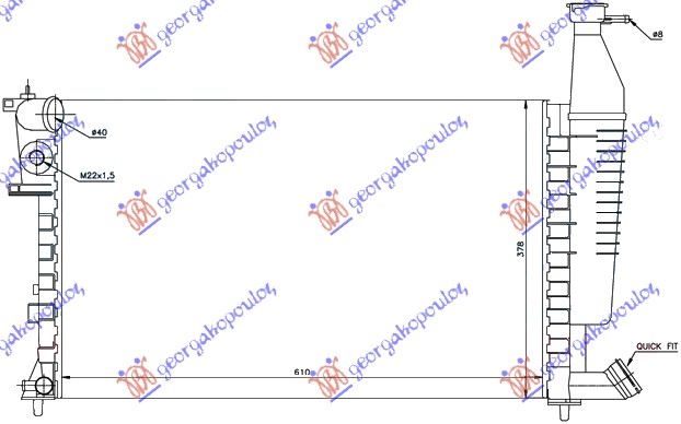 HLADNJAK MOTORA 1.4/1.6/1.8 (+/-AC) (61x37.7x23)