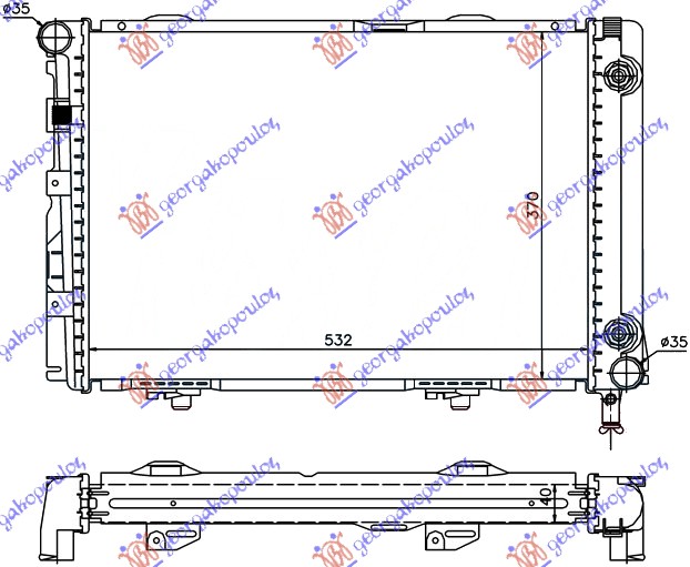 HLADNJAK MOTORA 2.0 - 2.5 D - TD (53x37)MANU/AUTOM