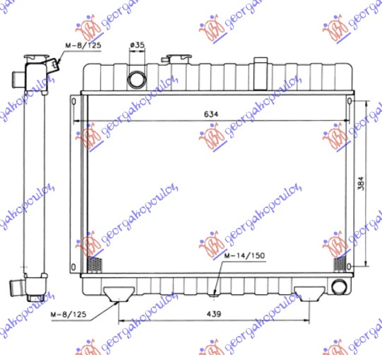 HLADNJAK MOTORA 2.4cc DIZEL (41x62) 76-86