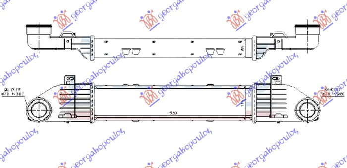 HLADNJAK INTERKULERA 3.2 CDi DIZEL 530x115x65