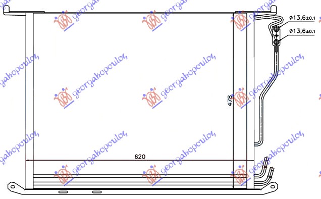 HLADNJAK KLIME A/C BENZIN - DSL (58x48x16)