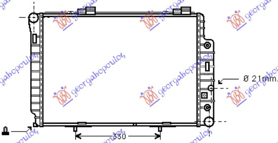 HLADNJAK MOTORA 2.0/2.3 BENZIN &SLK KOMPRESSOR (MAN/AUTO) (+AC) (61x42)