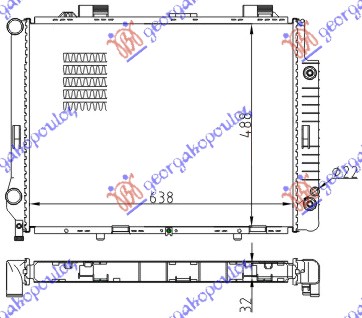 HLADNJAK MOTORA 2.8/3.2 BENZIN (AUTO) (+/-AC) (64x49.2)