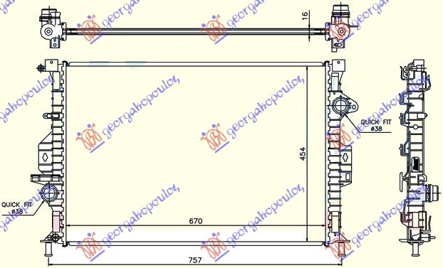 HLADNJAK MOTORA BENZIN/DIZEL MANUALNI (670x454x16)