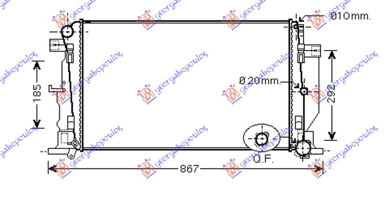 HLADNJAK MOTORA 2.2 Cdi (MAN) (+AC) (680x400x2.6) (LEMLJEN SPOJ)