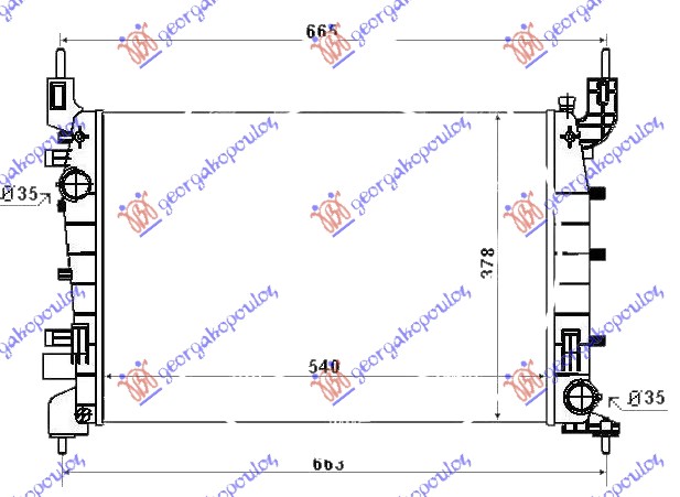 HLADNJAK MOTORA 1.4 i - 8V +/ - AC (54x37.5x28)