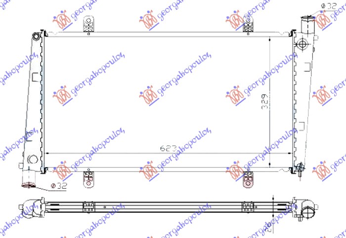 HLADNJAK MOTORA 1.9/2.0 TURBO BENZIN (625x330x26)