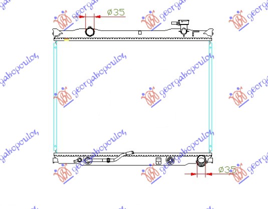 HLADNJAK MOTORA 2.5 CRDi (AUTO) (+/-AC) (46.5x62.8) 06- SA POKLOPCEM