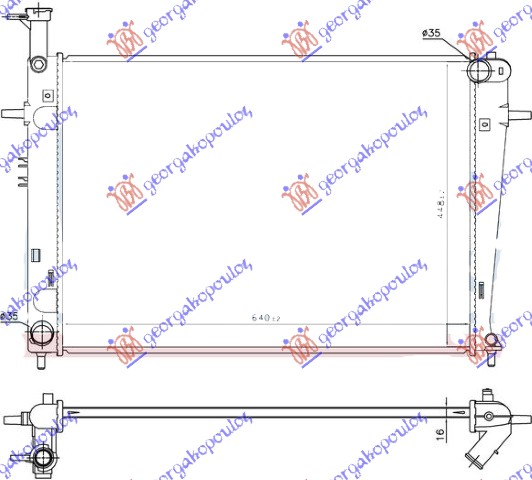 HLADNJAK MOTORA 2.0 - 16V+/ - A/C MANUAL (64x46.2)