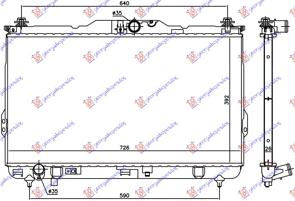 HLADNJAK MOTORA 2.0 CRDI+/ - A/C MHX.TUBE 8MM EN