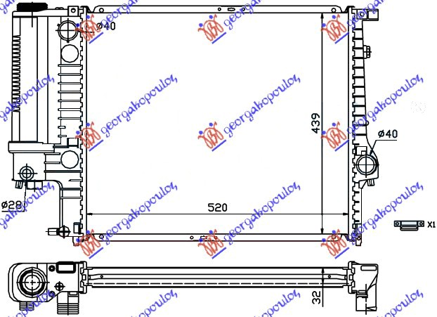 HLADNJAK MOTORA ZA SVE MODELE BENZIN (MAN) (-AC) (440x330x32)