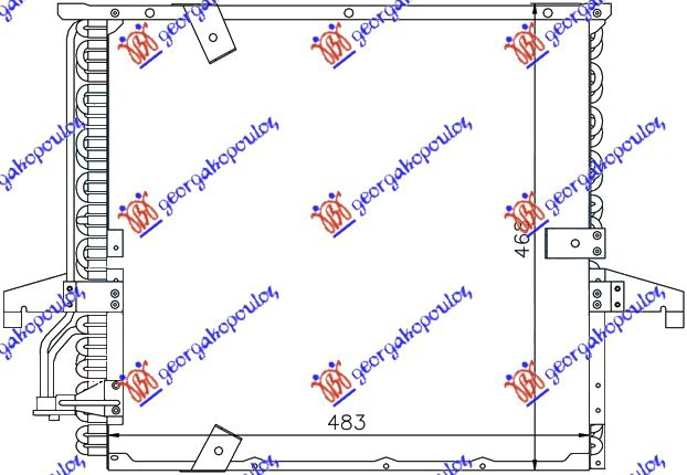 HLADNAK KLIME BENZIN - 2.5TD (+/-AC) (47x43.2x25) 97-04 (MAHLE BEHR)