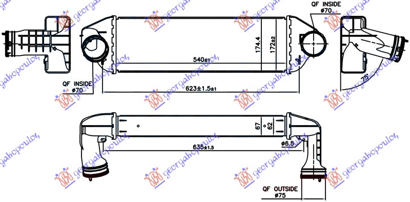 HLADNJAK INTERKULERA 3.0 sd/xDrive (540x172x67)