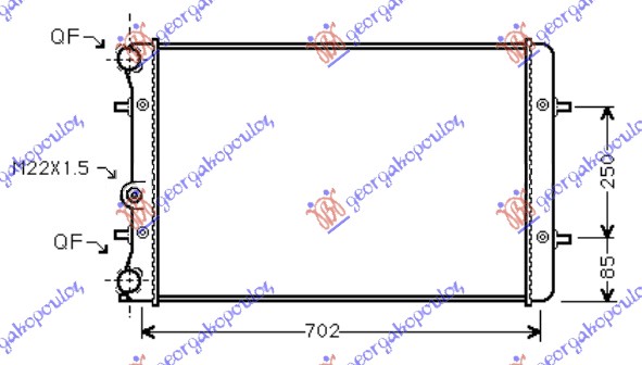 HLADNJAK MOTORA ZA SVE MODELE BENZIN/DIZEL (MAN/AUTO) (+/-AC) (65x41.5)