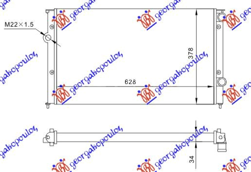 HLADNJAK MOTORA 1.9 TDI (62.5x37.9x3.2)