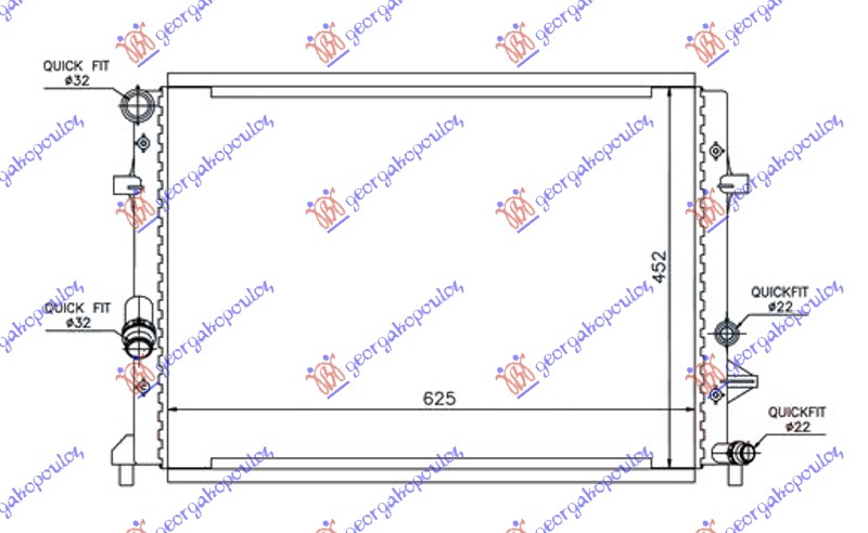 HLADNJAK MOTORA 1.9 - 2.0DIZEL (650x400) (MEHAN)