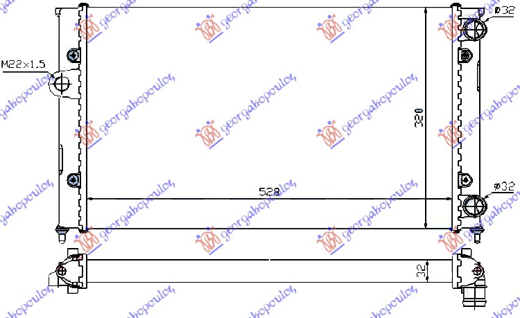 HLADNJAK MOTORA 1.8i 8V (52.5x32)