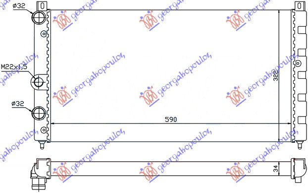 HLADNJAK MOTORA 1.6i 8V - 1.9D (59x32)