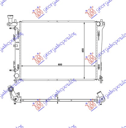 HLADNJAK MOTORA 1.4 - 1.6 - 2.0 BENZIN AUTO 60x44