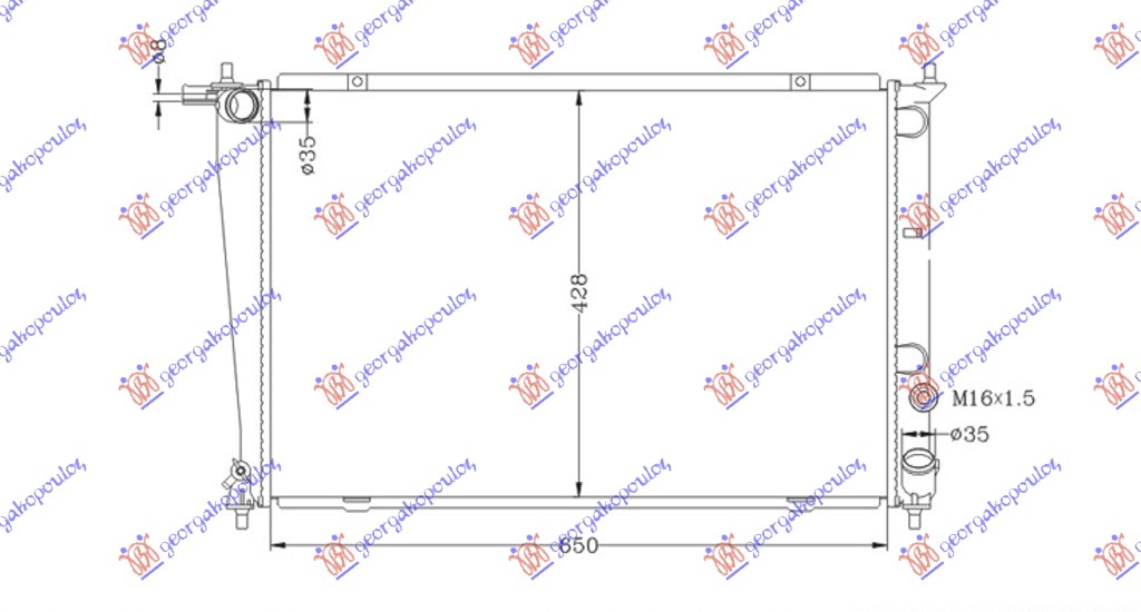 HLADNJAK MOTORA 2.4CC 8V (+/-AC) (65x44.5)