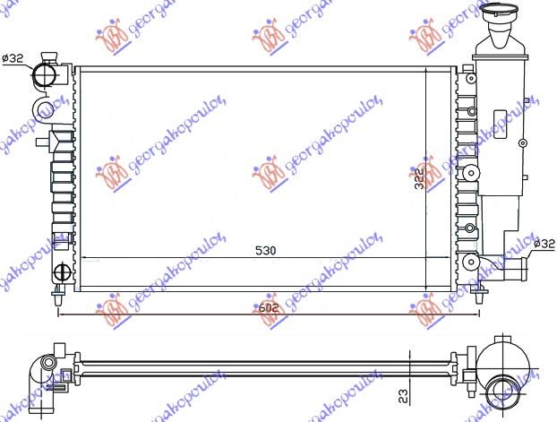 HLADNJAK MOTORA XN/XR (53x32) +/ - AC