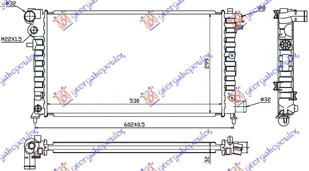 HLADNJAK MOTORA 1.5 DIESELEKTRICNI (53x29.7)