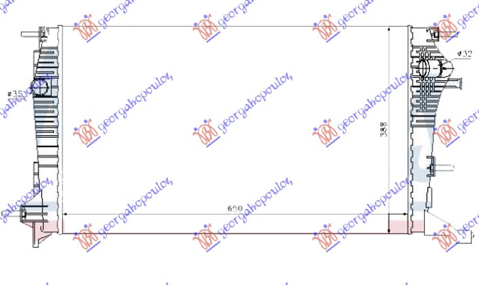 HLADNJAK MOTORA 2.0 BENZIN 1.9 - 2.0DIZEL 65x39