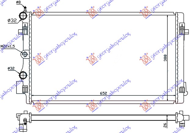 HLADNJAK MOTORA ZA SVE MODELE (-AC) (43x41) BEZ VENTILATORA