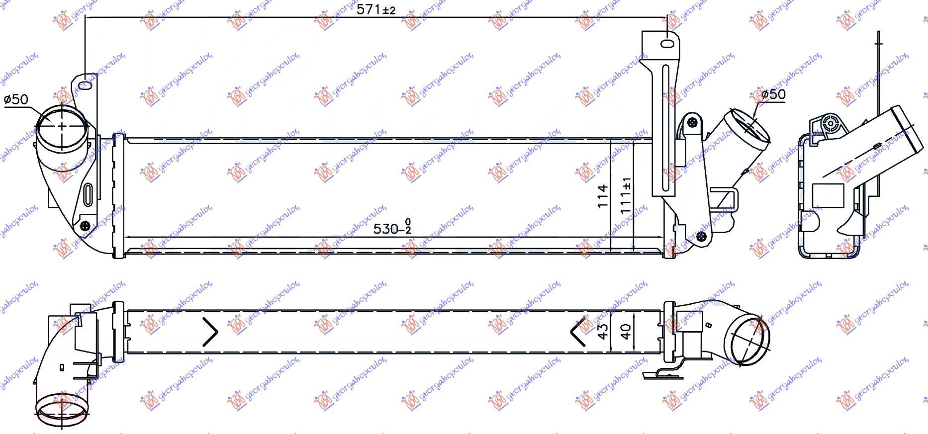 HLADNJAK INTERKULERA 1.5 DCI (657x93x85)