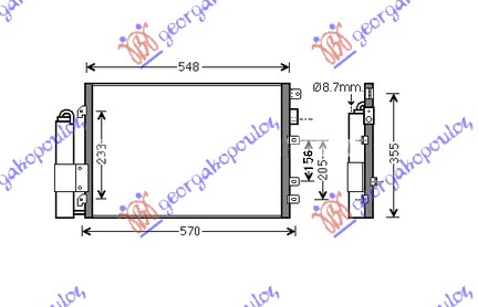 HLADNJAK KLIME 1.4 cc8V 1.6cc16V 5 VRATA (51x38)