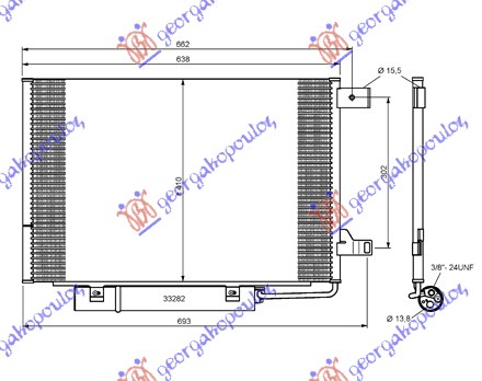 HLADNJAK KLIME BENZIN 600x410x16 2 NOSACA