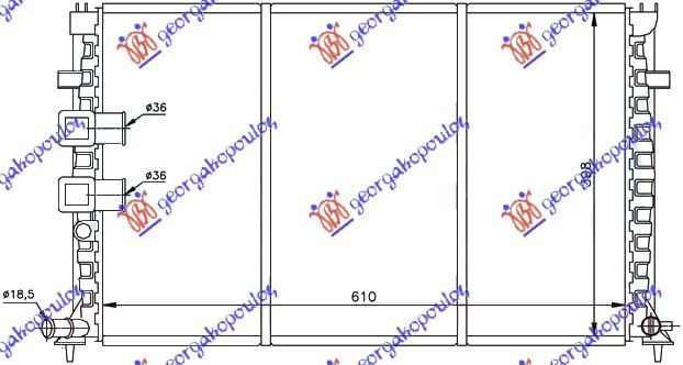 HLADNJAK MOTORA 3.0i 24V / 2.1TD (AUTO) (61x39.8)