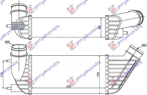 HLADNJAK INTERKULERA 2.0HDi (300x155x80) 06 -