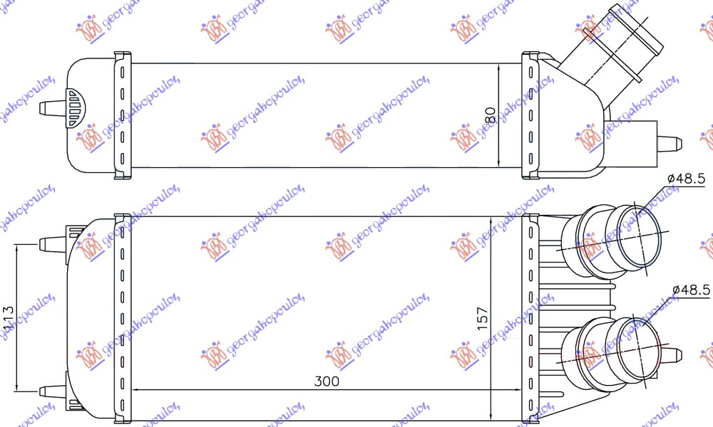 HLADNJAK INTERKULERA 1.6HDi DSL (300x155x80)