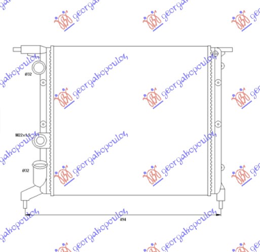 HLADNJAK MOTORA 1.2/1.4cc 8V (39x38) (ZATVOREN SISTEM)