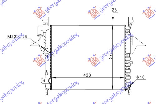 HLADNJAK MOTORA 1.2i MAN/AUTOM - A/C (43x37.7)