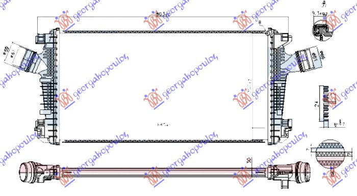 HLADNJAK INTERKULERA 2.0 BENZIN 11 - 665x360 CEV 61mm