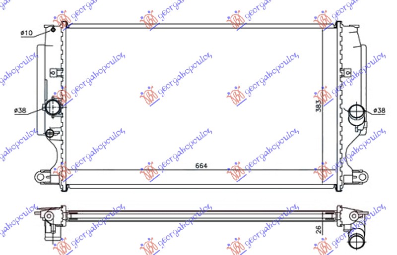 HLADNJAK MOTORA 2.0 - 2.2 D4D DZL M (665x380x26)