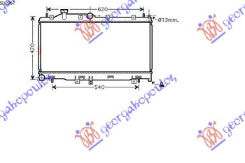 HLADNJAK MOTORA 2.0i/16V TURBO (34x68.5x16)