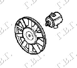 VENTILATOR HLADNJAKA KOMPLET (BENZIN) (-AC) (30cm)