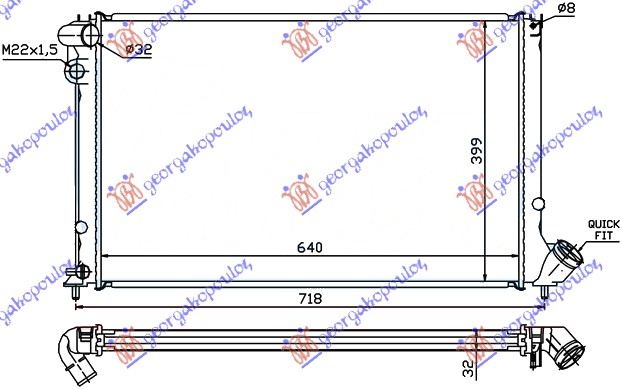 HLADNJAK MOTORA 2.0 16V (MAN) (+AC) (64x40)