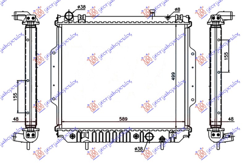 HLADNJAK MOTORA 2.7 CRD DIZEL (AUTO) (500x588x48)