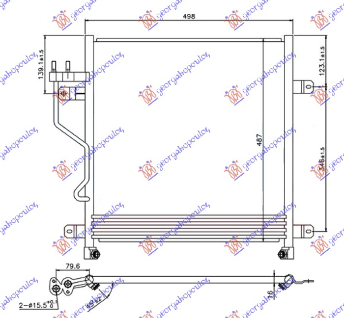 HLADNJAK KLIME 2.5/2.8 CRD DIZEL (AUTO) (460x480x16) 05-